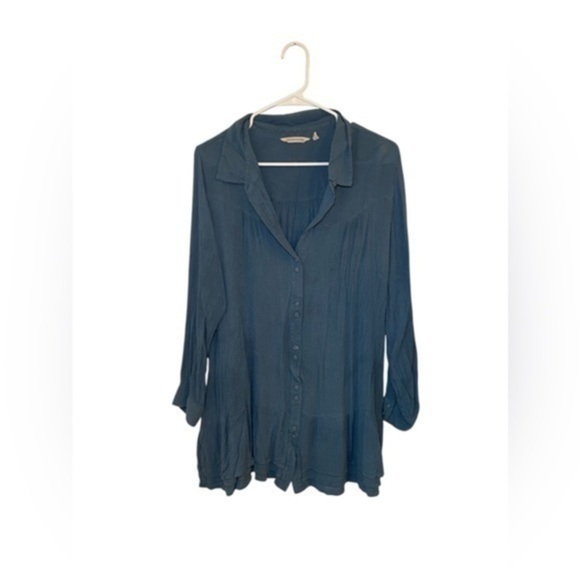 Blue Women's Button-Up Top - Picture 1 of 4